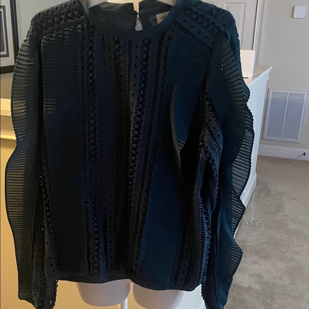 Chic Teal Lace Blouse